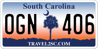 SC license plate OGN406