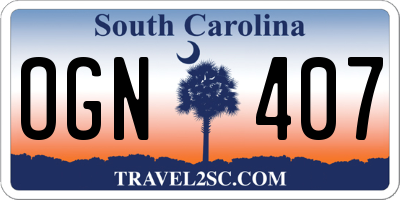 SC license plate OGN407