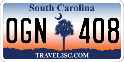 SC license plate OGN408