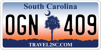 SC license plate OGN409