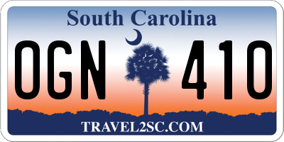 SC license plate OGN410