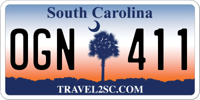 SC license plate OGN411