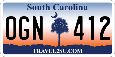 SC license plate OGN412