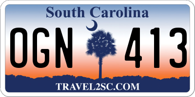 SC license plate OGN413