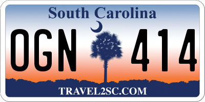 SC license plate OGN414