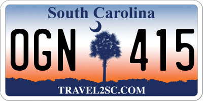 SC license plate OGN415