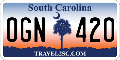 SC license plate OGN420