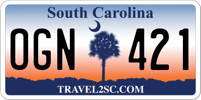 SC license plate OGN421