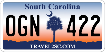 SC license plate OGN422