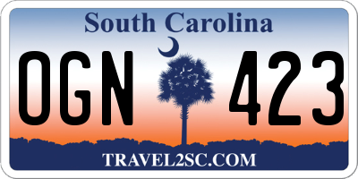SC license plate OGN423