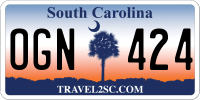 SC license plate OGN424