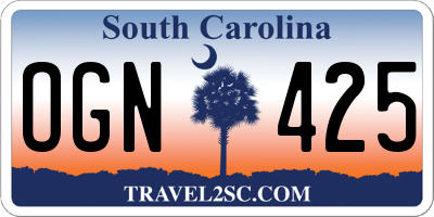 SC license plate OGN425