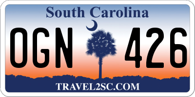 SC license plate OGN426