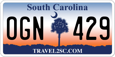 SC license plate OGN429