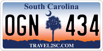 SC license plate OGN434