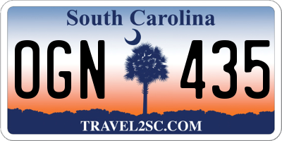 SC license plate OGN435
