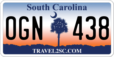 SC license plate OGN438