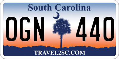 SC license plate OGN440