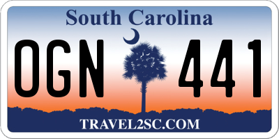 SC license plate OGN441