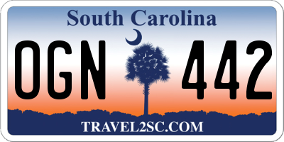 SC license plate OGN442