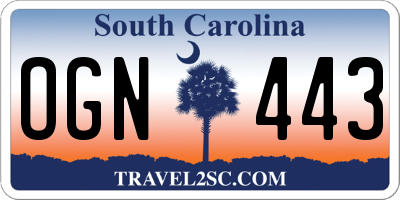 SC license plate OGN443