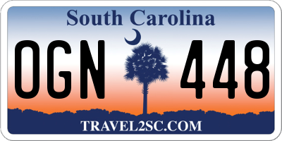 SC license plate OGN448