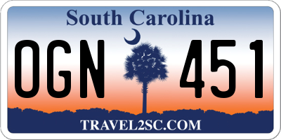 SC license plate OGN451
