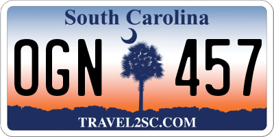 SC license plate OGN457