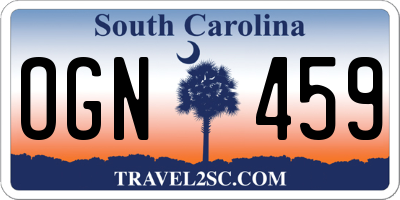 SC license plate OGN459