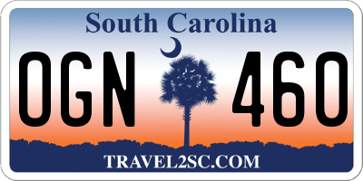SC license plate OGN460