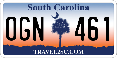 SC license plate OGN461