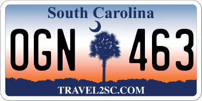 SC license plate OGN463