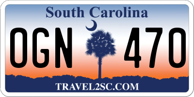 SC license plate OGN470