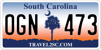 SC license plate OGN473