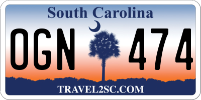 SC license plate OGN474