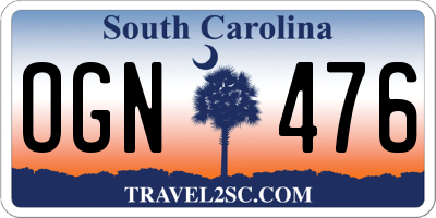 SC license plate OGN476