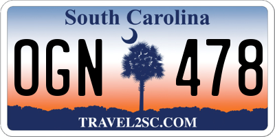 SC license plate OGN478
