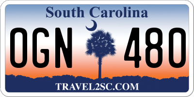SC license plate OGN480