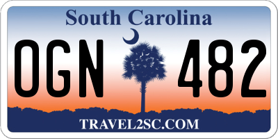 SC license plate OGN482