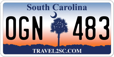 SC license plate OGN483