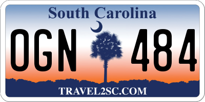 SC license plate OGN484