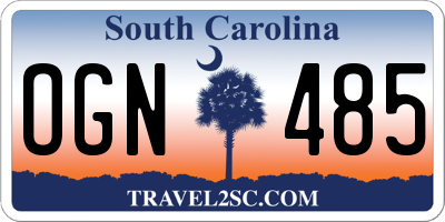 SC license plate OGN485