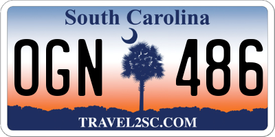 SC license plate OGN486
