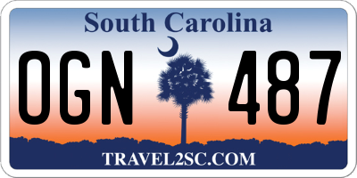 SC license plate OGN487