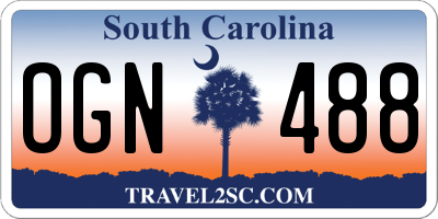 SC license plate OGN488