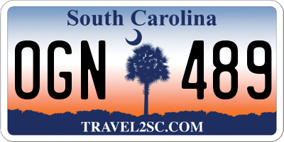 SC license plate OGN489