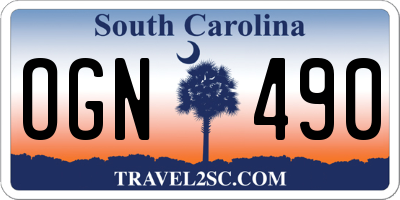 SC license plate OGN490