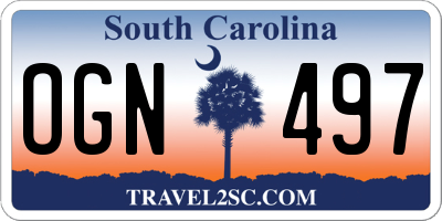 SC license plate OGN497