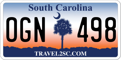 SC license plate OGN498