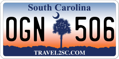 SC license plate OGN506